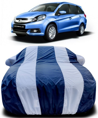 Gavya Car Cover For Honda Mobilio (With Mirror Pockets)(Blue, White)