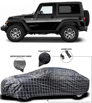 MoTRoX Car Cover For Mahindra Thar (Without Mirror Pockets)(White, Black)
