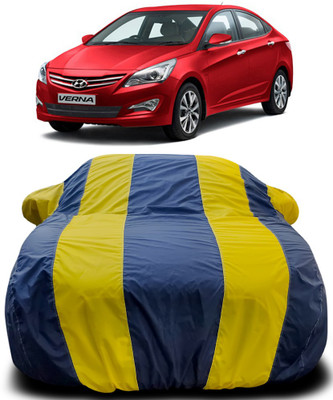 APNEK Car Cover For Hyundai Fluidic Verna (With Mirror Pockets)(Blue, Yellow)