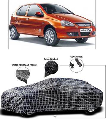 Gavya Car Cover For Tata Indica eV2 (With Mirror Pockets)(White, Black)