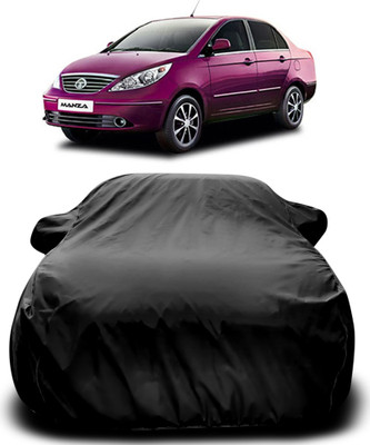 APNEK Car Cover For Tata Manza (With Mirror Pockets)(Black)