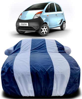 MoTRoX Car Cover For Tata Nano (With Mirror Pockets)(Blue, White)