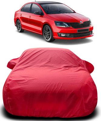 Gavya Car Cover For Skoda Rapid (With Mirror Pockets)(Red)