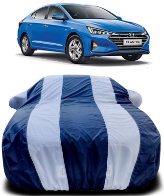 MoTRoX Car Cover For Hyundai Elantra (With Mirror Pockets)(Blue, White)