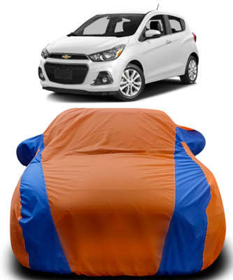 Elegance Car Cover For Chevrolet Spark (With Mirror Pockets)(Orange, Blue)