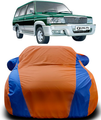 APNEK Car Cover For Toyota Qualis (With Mirror Pockets)(Orange, Blue)