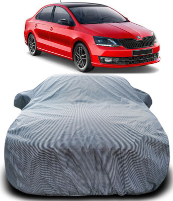 Gavya Car Cover For Skoda Rapid (With Mirror Pockets)(Black, White)