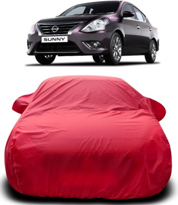 MoTRoX Car Cover For Nissan Sunny (With Mirror Pockets)(Red)