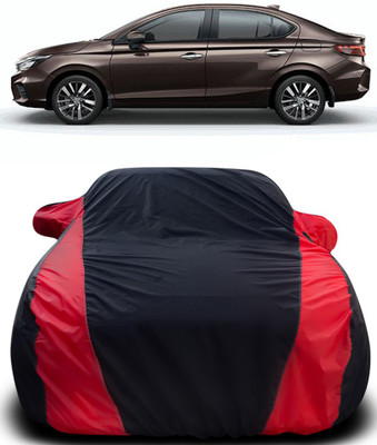 NUMBOR ONE Car Cover For Honda City ZX (With Mirror Pockets)(Black, Red)