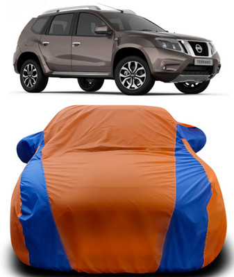 APNEK Car Cover For Nissan Terrano (With Mirror Pockets)(Orange, Blue)