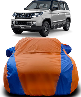 APNEK Car Cover For Mahindra TUV300 (With Mirror Pockets)(Orange, Blue)
