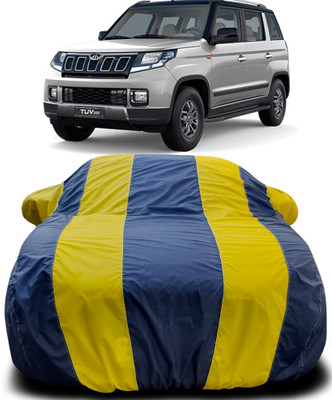APNEK Car Cover For Mahindra TUV300 (With Mirror Pockets)(Blue, Yellow)