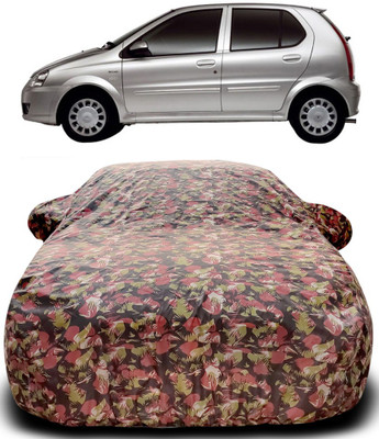 MoTRoX Car Cover For Tata Indica V2 (With Mirror Pockets)(Green, Red)