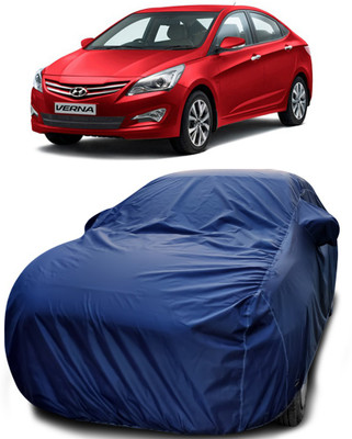 APNEK Car Cover For Hyundai Fluidic Verna (With Mirror Pockets)(Blue)