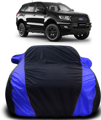 APNEK Car Cover For Ford Endeavour (With Mirror Pockets)(Black, Blue)