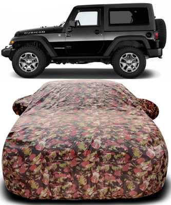MoTRoX Car Cover For Mahindra Thar (With Mirror Pockets)(Green, Red)