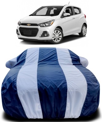 ProRox Car Cover For Chevrolet Spark (With Mirror Pockets)(Blue, White)