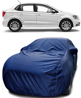 APNEK Car Cover For Volkswagen Ameo (With Mirror Pockets)(Blue)