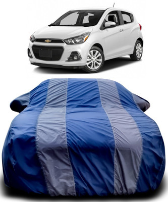 APNEK Car Cover For Chevrolet Spark (With Mirror Pockets)(Blue, Grey)