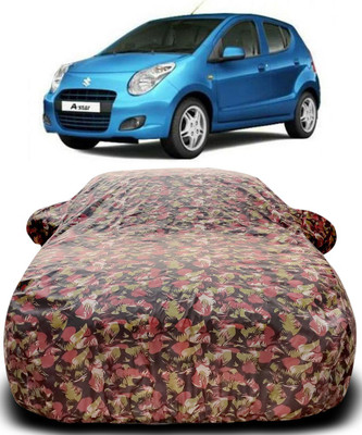 MoTRoX Car Cover For Maruti Suzuki A-Star (With Mirror Pockets)(Green, Red)