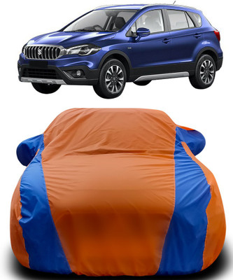 APNEK Car Cover For Maruti Suzuki S-Cross (With Mirror Pockets)(Orange, Blue)