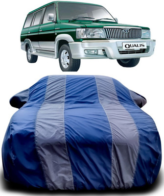 APNEK Car Cover For Toyota Qualis (With Mirror Pockets)(Blue, Grey)