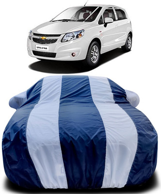 NUMBOR ONE Car Cover For Chevrolet UVA (With Mirror Pockets)(Blue, White)