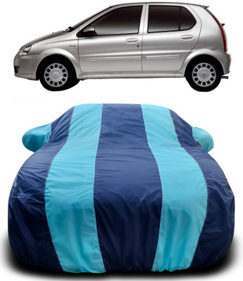 APNEK Car Cover For Tata Indica V2 (With Mirror Pockets)(Blue, Blue)