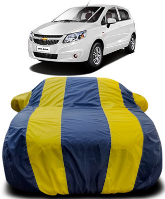 Gavya Car Cover For Chevrolet UVA (With Mirror Pockets)(Blue, Yellow)