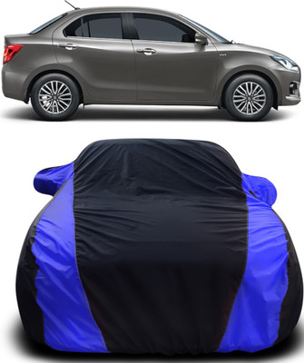 APNEK Car Cover For Maruti Suzuki Dzire (With Mirror Pockets)(Black, Blue)