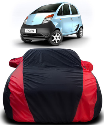 APNEK Car Cover For Tata Nano (With Mirror Pockets)(Black, Red)