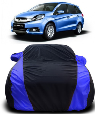 Gavya Car Cover For Honda Mobilio (With Mirror Pockets)(Black, Blue)