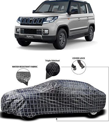 APNEK Car Cover For Mahindra TUV300 (With Mirror Pockets)(White, Black)