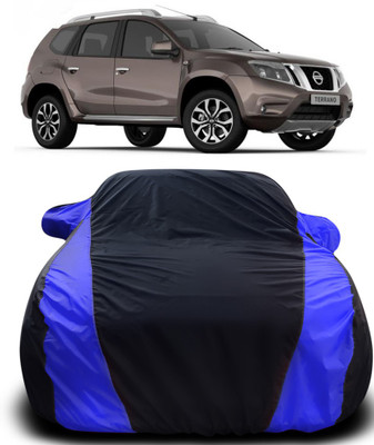 APNEK Car Cover For Nissan Terrano (With Mirror Pockets)(Black, Blue)