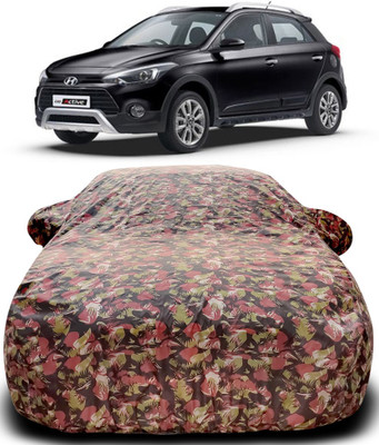 MoTRoX Car Cover For Hyundai i20 Active (With Mirror Pockets)(Green, Red)