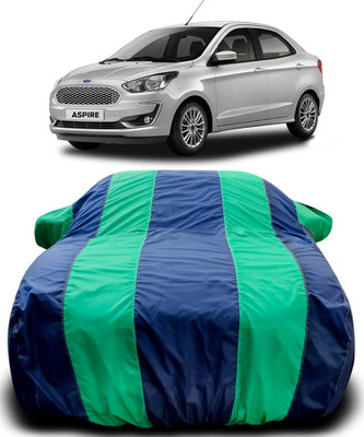 MoTRoX Car Cover For Ford Aspire (With Mirror Pockets)(Blue, Green)