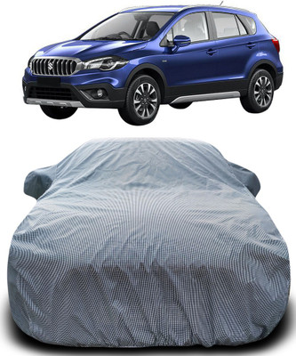 NUMBOR ONE Car Cover For Maruti Suzuki S-Cross (With Mirror Pockets)(Black, White)