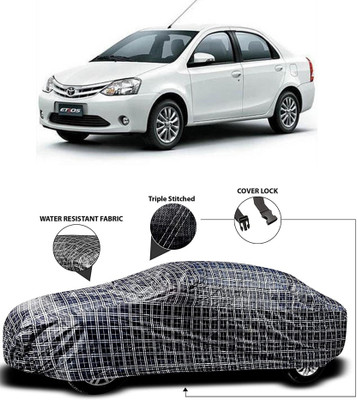 APNEK Car Cover For Toyota Etios (With Mirror Pockets)(White, Black)