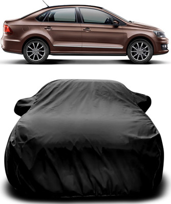 MoTRoX Car Cover For Volkswagen Vento (With Mirror Pockets)(Black)