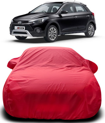 NUMBOR ONE Car Cover For Hyundai i20 Active (With Mirror Pockets)(Red)