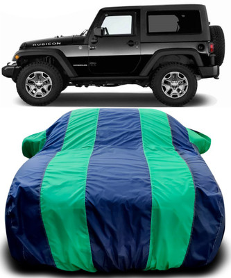 MoTRoX Car Cover For Mahindra Thar (With Mirror Pockets)(Blue, Green)
