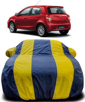 APNEK Car Cover For Toyota Etios Liva (With Mirror Pockets)(Blue, Yellow)