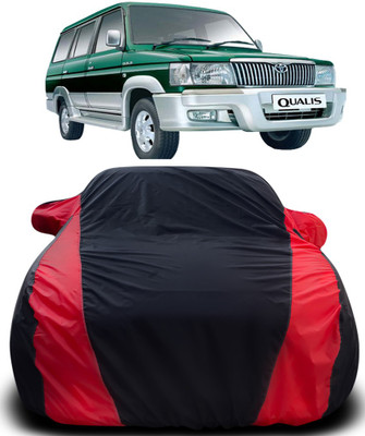 APNEK Car Cover For Toyota Qualis (With Mirror Pockets)(Black, Red)