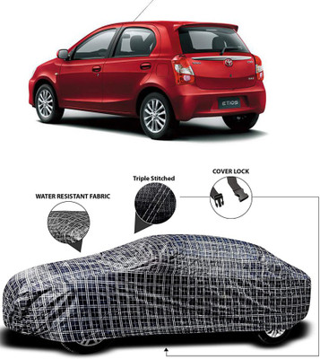 APNEK Car Cover For Toyota Etios Liva (With Mirror Pockets)(White, Black)
