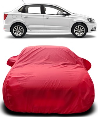 Gavya Car Cover For Volkswagen Ameo (With Mirror Pockets)(Red)