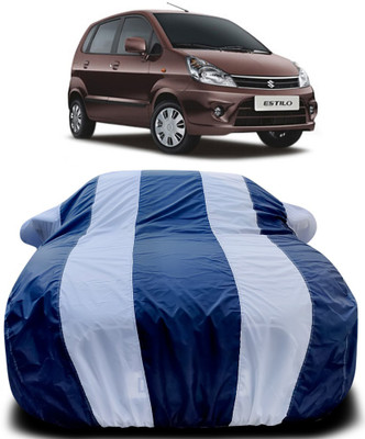 APNEK Car Cover For Maruti Suzuki Zen Estilo (With Mirror Pockets)(Blue, White)