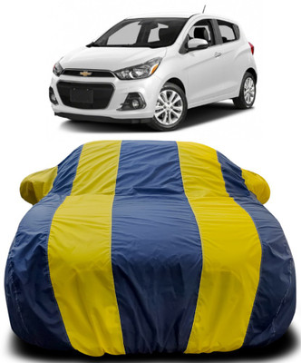 APNEK Car Cover For Chevrolet Spark (With Mirror Pockets)(Blue, Yellow)