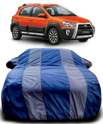 APNEK Car Cover For Toyota Etios Cross (With Mirror Pockets)(Blue, Grey)