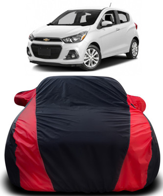 APNEK Car Cover For Chevrolet Spark (With Mirror Pockets)(Black, Red)
