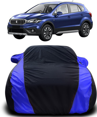 MoTRoX Car Cover For Maruti Suzuki S-Cross (With Mirror Pockets)(Black, Blue)
